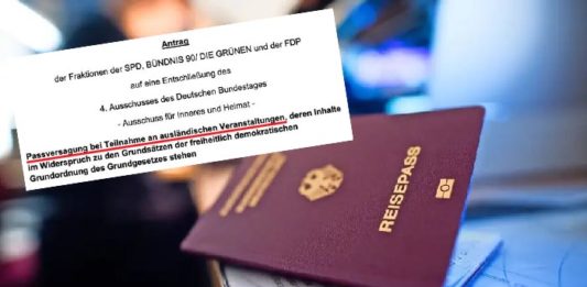 "Passversagung bei Teilnahme an ausländischen Veranstaltungen, deren Inhalte im Widerspruch zu den Grundsätzen der freiheitlich demokratischen Grundordnung des Grundgesetzes stehen", heißt es in dem Entschließungsantrag der Fraktionen der SPD, BÜNDNIS 90/ DIE GRÜNEN und der FDP.