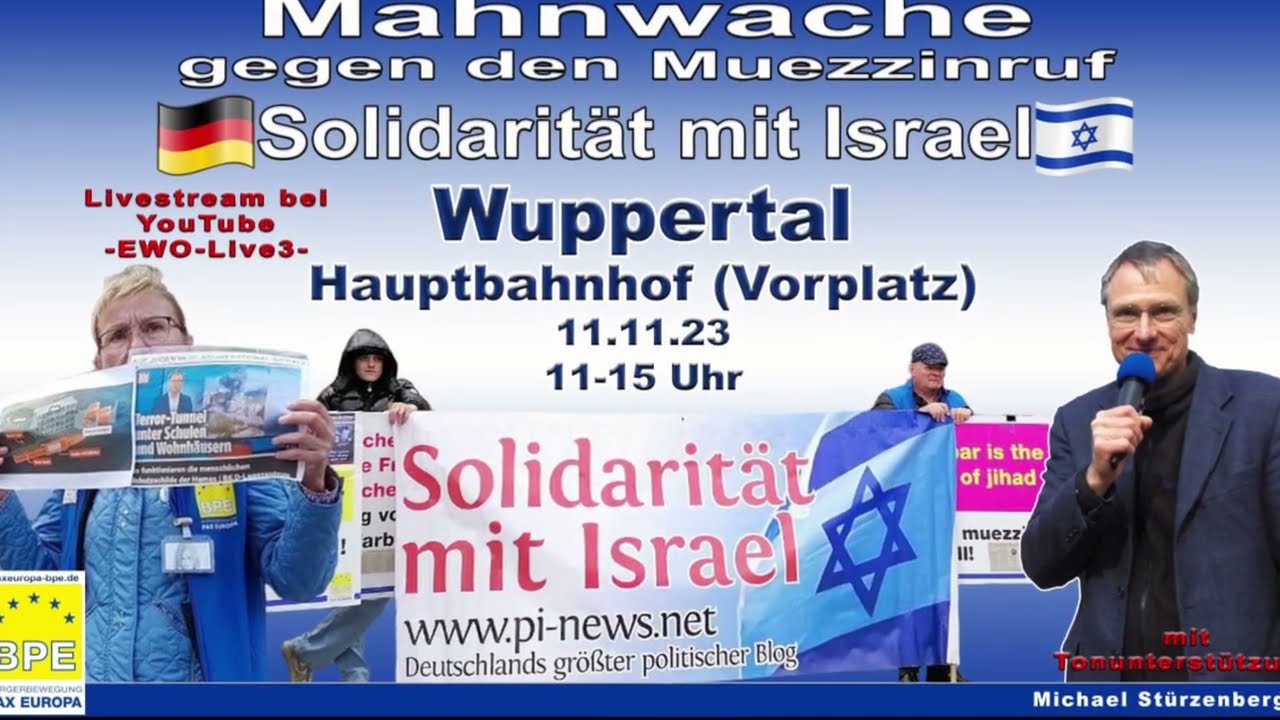 Wuppertal: BPE-Mahnwache zur Solidarität mit Israel