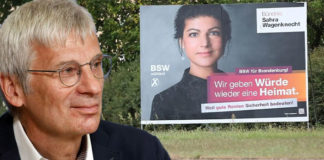 "Das BSW plakatiert an jeder zweiten Laterne Sahra Wagenknecht, ohne dass die Vorsitzende überhaupt zur Wahl steht", moniert der Spitzenkandidat der AfD-Brandenburg, Dr. Christoph Berndt.