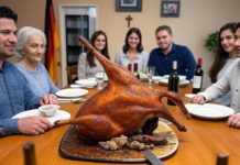 Die Weihnachtsgans ist ein Festtagsessen, das im deutschsprachigen Raum traditionell an Heiligabend serviert wird.