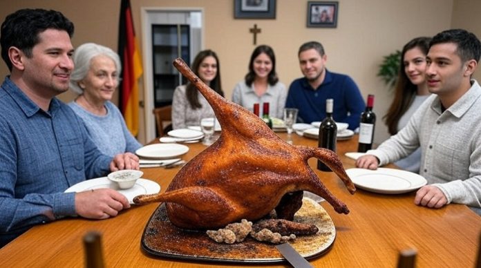 Die Weihnachtsgans ist ein Festtagsessen, das im deutschsprachigen Raum traditionell an Heiligabend serviert wird.