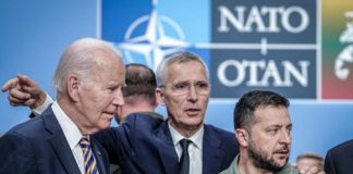 US-Präsident Donald Trump ist nicht bereit, die Zeche zu begleichen, die sein Vorgänger mitsamt den europäischen NATO-Staaten in der Ukraine hinterlassen hat (Foto: V. l. n. r. Joe Biden, Jens Stoltenberg und Wolodymyr Selenskyj). 