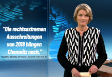 Einmal mehr pflegt Marietta Slomka am Samstag im ZDF-Heute-Journal die Erzählung von den Hetzjagden in Chemnitz.