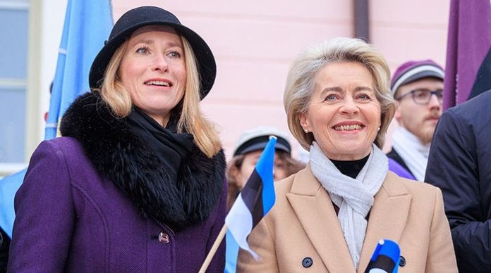 Wollen den Ukraine-Krieg trotz Ausscheidens der USA weiterführen - EU-Chef Kaja Kallas und Ursula von der Leyen.