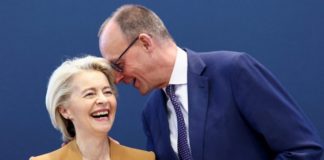 Wollen trotz Annäherung von Trump und Putin den Ukraine-Krieg auf Teufel komm raus weiter anheizen und den deutschen Steuerzahler dafür bluten lassen: EU-Kommissionspräsidentin Ursula von der Leyen und Bald-Kanzler Friedrich Merz (beide CDU).