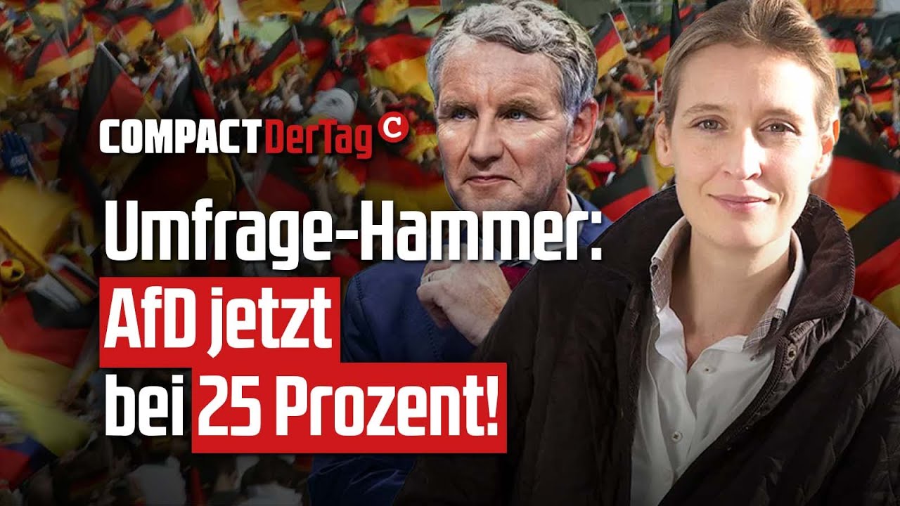 COMPACT-TV: Umfrage-Hammer – AfD bei 25 Prozent!