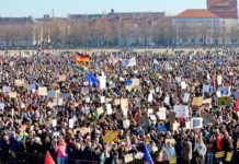 Staatsdemo gegen Rechts am 8. Februar auf der Theresienwiese in München.