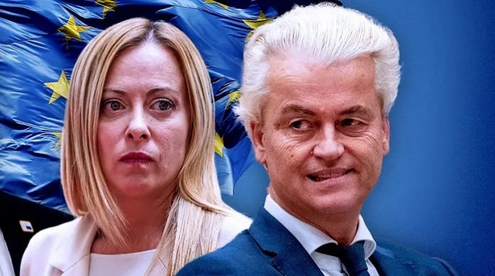 Haben keine Lust mehr auf eine Eskalation in der Ukraine - Giorgia Meloni und Geert Wilders.