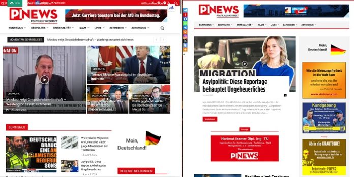 Das neue (l.) und alte (r.) Design von PI-NEWS...