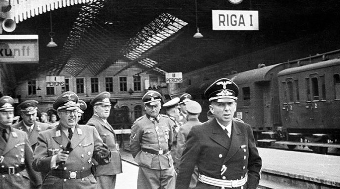 Litauen war bereits 1941 bis 1944 in deutscher Hand (Foto: Reichskommissar Hinrich Lohse auf dem Bahnhof in der lettischen Hauptstadt Riga).