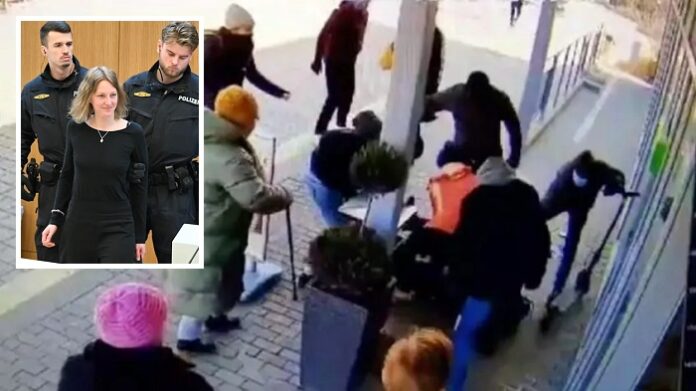 Die Linksextremistin Hanna S. (l.) wurde am Freitag vor dem Oberlandesgericht München wegen gefährlicher Körperverletzung und Mitgliedschaft in einer kriminellen Vereinigung zu einer Haftstrafe von fünf Jahren verurteilt.