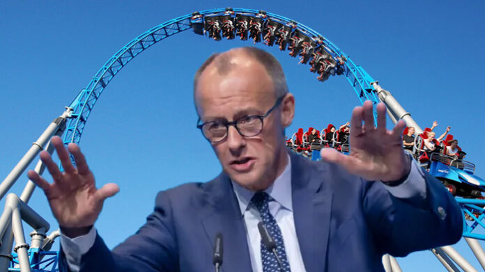 Damit die Kleinen im Europapark Rust auch artig zuhören, dürfen sie während der Kanzlerrede nicht kostenlos Achterbahn fahren. Und Bier gibts auch keins, wenn Papi spricht.