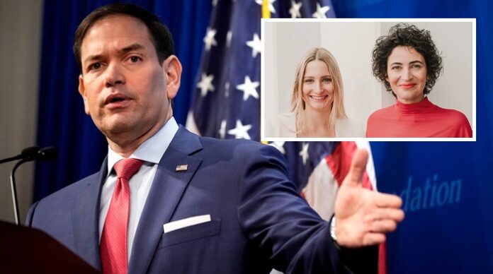 US-Außenminister Marco Rubio hat die Nase gestrichen voll von den Hohepriestern der deutschen Meinungskontrolleure, Josephine Ballon (l.) und Anna-Lena von Hodenberg.