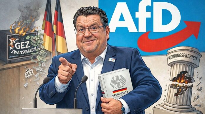 „Die AfD steht für das klare Ziel: Abschaffung des Zwangsbeitrags. Eine Änderung des Beitrags ist nur auf Null vorstellbar
