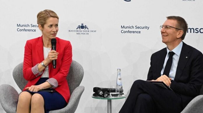 Die EU-Chefdiplomatin Kaja Kallas betonte auf der msc die Motivation der europäischen Staaten, eine gemeinsame Politik zu verfolgen: „Um unsere Werte zu verteidigen. Um auf unser Volk aufzupassen. Um die Menschheit voranzubringen.“