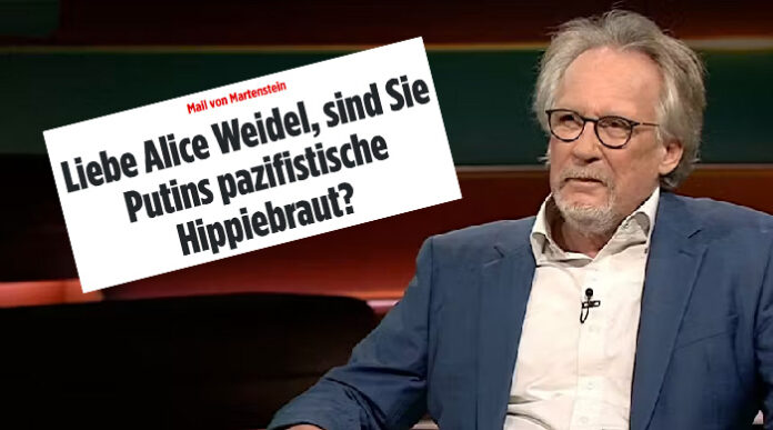 Martensteins Zeile „Liebe Alice Weidel, sind Sie Putins pazifistische Hippiebraut?“ seiner BILD-Kolumne von Freitag steht ganz in der anrüchigen Tradition seines verstorbenen Vorgängers Franz Josef Wagner.