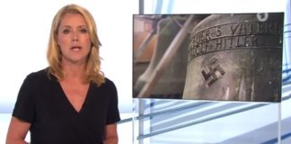 Sichtlich erschüttert moderiert Kontraste-Moderatorin Astrid Frohloff den Beitrag über die "Hitler-Glocke von Herxheim" an.